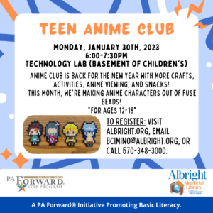 Kids Anime Club, New Castle Public Library, September 27 2023 | AllEvents.in