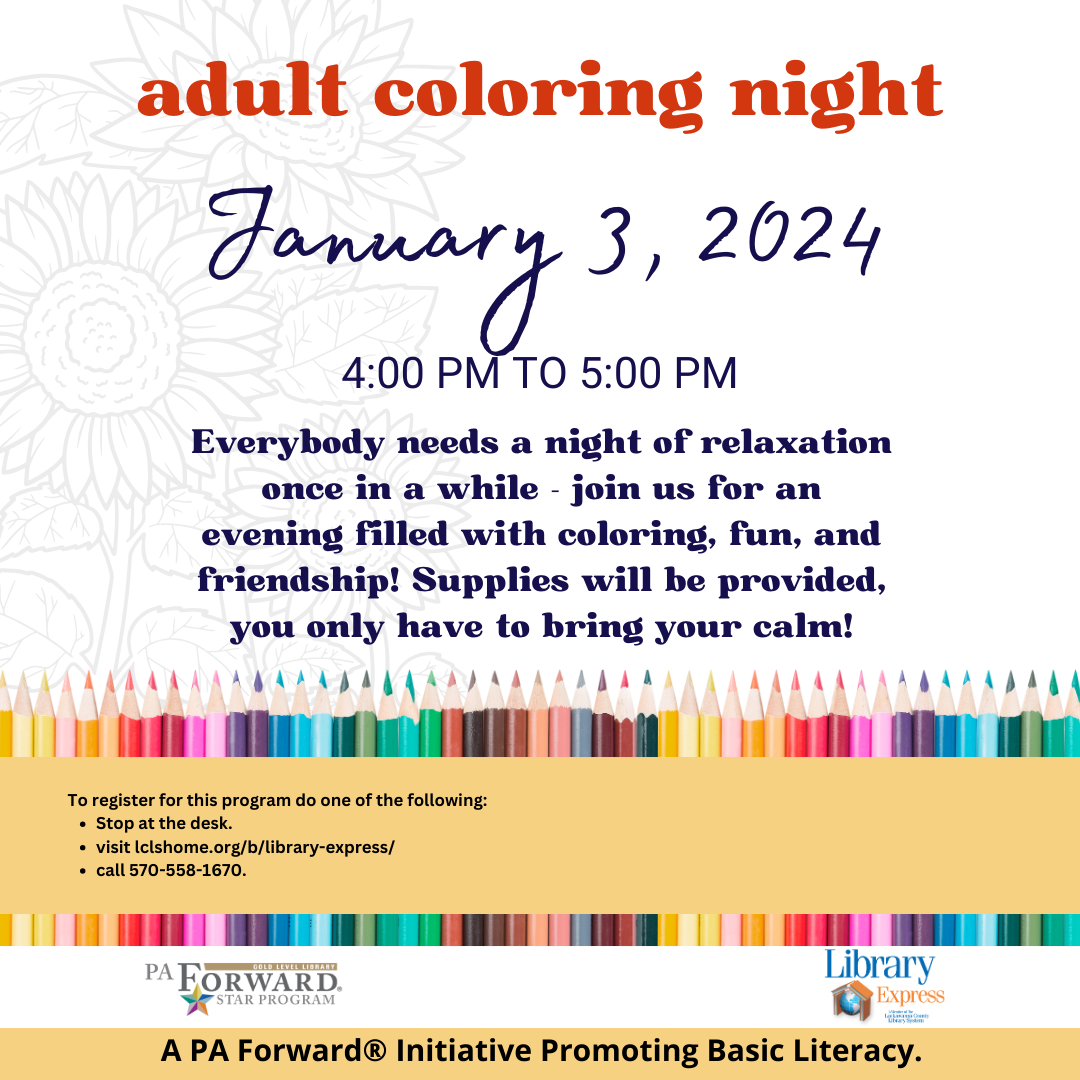 All We Need is Hue Adult Coloring Class  Okaloosa County Public Library  Cooperative